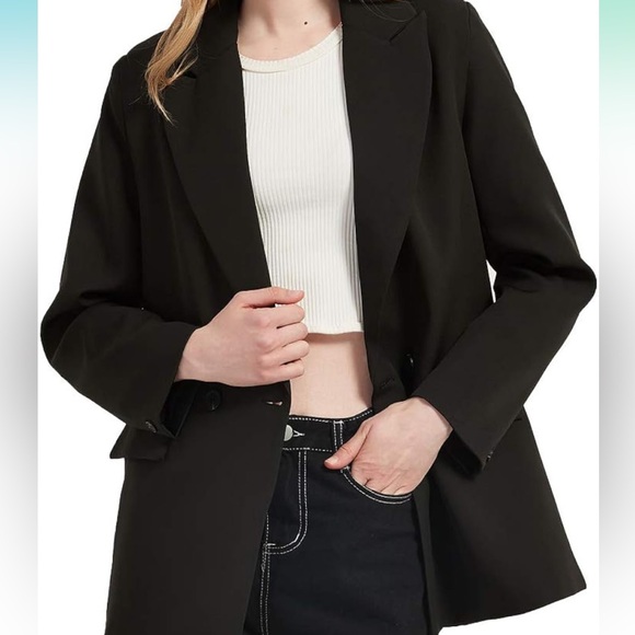 BLACK OVERSIZED BLAZER *Sz S* - Picture 3 of 10